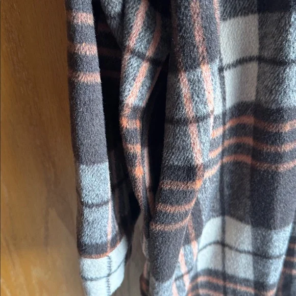 ADORA Flannel Shacket Size Medium Brown, Tan and Orange Plaid - Picture 3 of 10